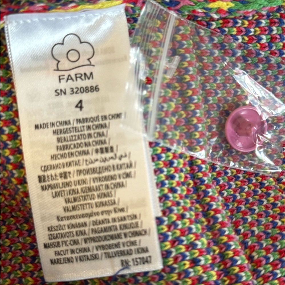 FARM RIO Sweet Orchard Knit Kids Cardigan - Girls Size 4 & 6 - New With Tags - Picture 5 of 11